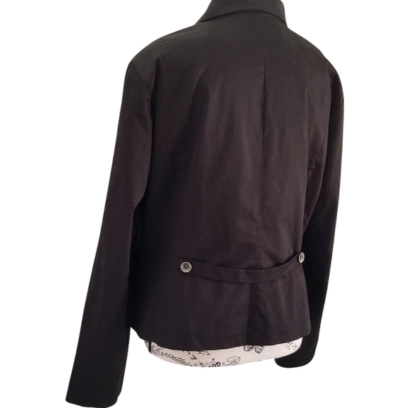 🆕🇨🇦 Fred Sabatier Classic Black Cotton Blazer Size 14 - Picture 5 of 7